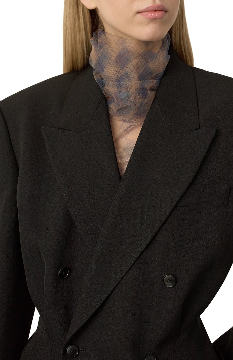 Женская шаль GIORGIO ARMANI голубого цвета, арт. GW001367/AF16730 | Фото 2 (Материал: Синтетический материал, Текстиль; Нос: Не проставлено)