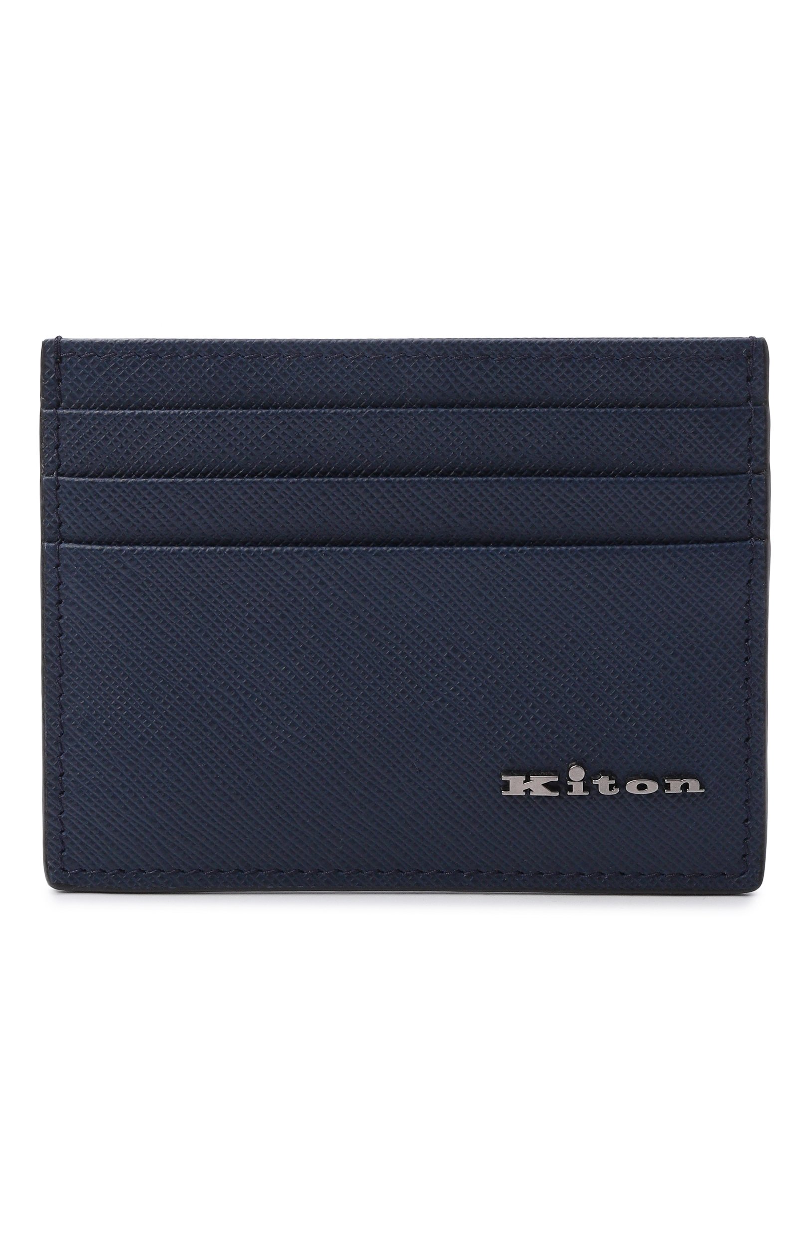 Кожаный футляр для кредитных карт KITON синего цвета по цене 36050 руб., арт. UPEA010N01269, фото 1 Кожаный футляр для кредитных карт KITON, арт. UPEA010N01269, фото 1