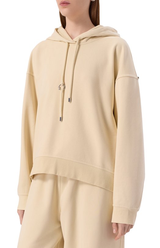 Хлопковое худи Sportmax URNA Кремовый  URNA Фото 3