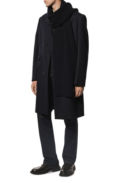 Кашемировый шарф DOLCE & GABBANA темно-синего цвета по цене 85700 руб., арт. GXK64T/JAWK0, фото 2 Кашемировый шарф DOLCE & GABBANA, арт. GXK64T/JAWK0, фото 2