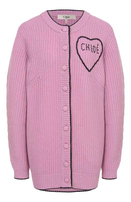 Кардиган из шерсти и кашемира Chloé CH26SMC06710 Фиолетовый CH26SMC06710