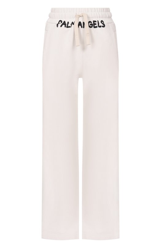 Хлопковые брюки Palm Angels PWCH029S26FLE002 Белый PWCH029S26FLE002
