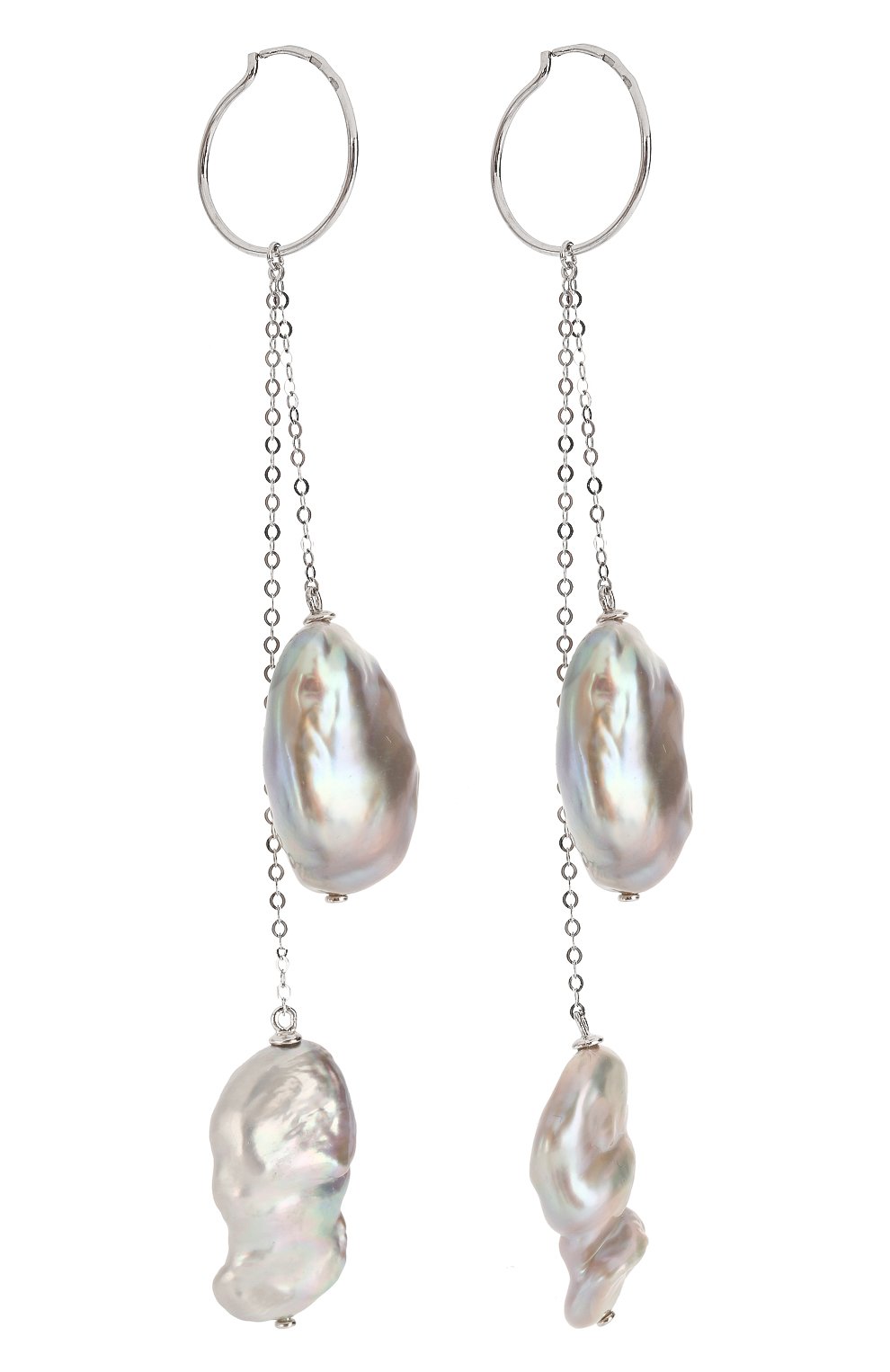Двойные серьги с серым барочным жемчугом MOONKA, арт. per-der-g, фото 3