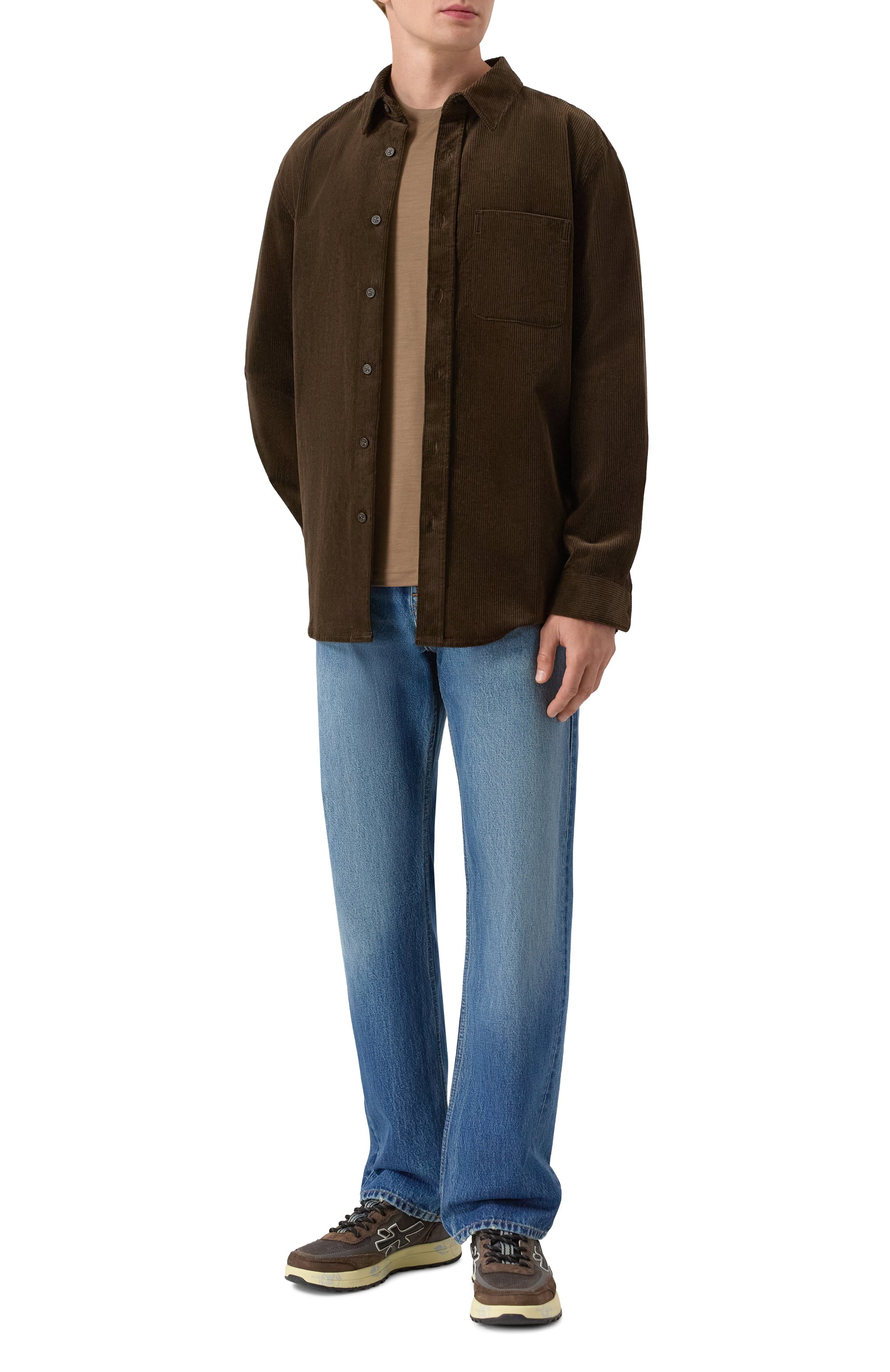 Вельветовая рубашка 12 STOREEZ темно-коричневого цвета по цене 24000 руб., арт. 133460, фото 2 Вельветовая рубашка 12 STOREEZ, арт. 133460, фото 2