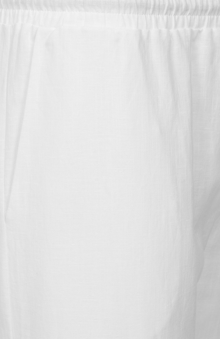 Мужские брюки изо льна и хлопка ZIMMERLI белого цвета, арт. 27000 | Фото 6 (Материал внешний: Лен, Хлопок; Автоматизация состава: Проставлено; Автоматизация ТО: Проставлено; Длина (брюки, джинсы): Стандартные; Стили: Кэжуэл; Случ�ай: Повседневный)