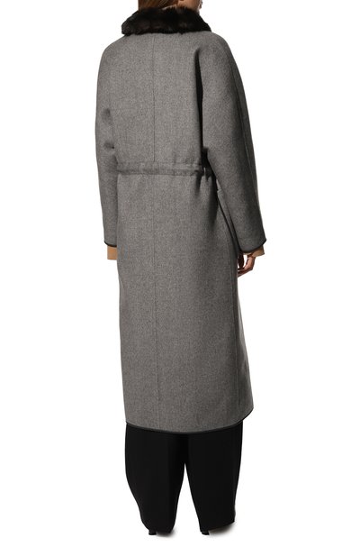 Кашемировое пальто с отделкой из меха соболя SABLEFUR, арт. 72213-SB-03, фото 4