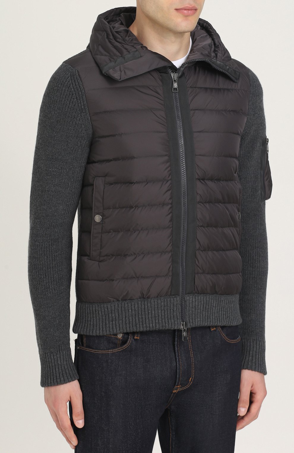 Шерстяной кардиган на молнии с пуховой отделкой MONCLER, арт. C2-091-94028-00-94789, фото 3