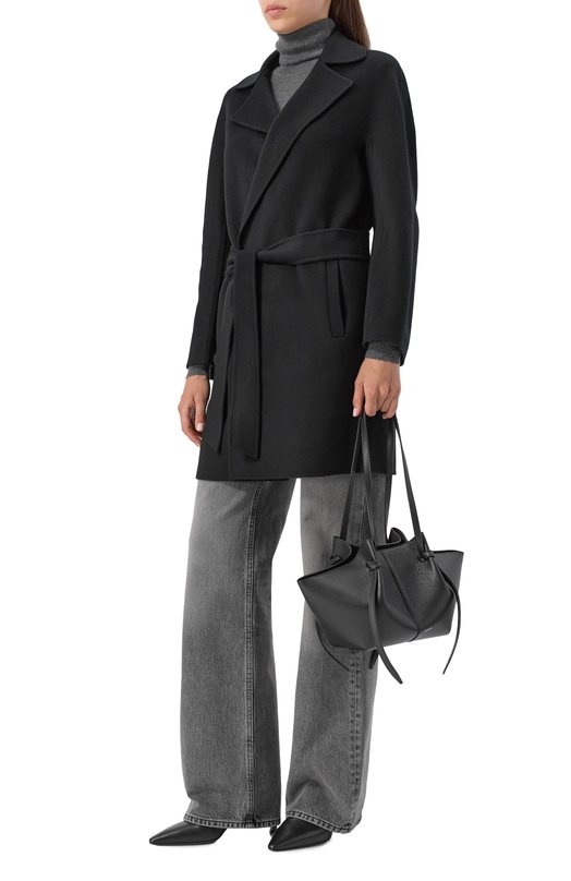 Пальто из шерсти и кашемира Max Mara Studio AJACCI0 Чёрный  AJACCI0 Фото 2