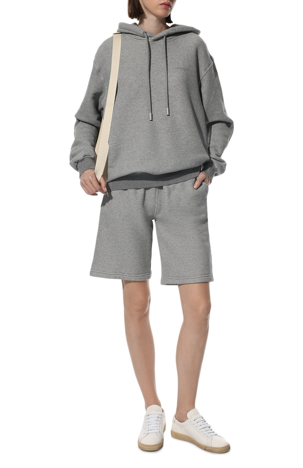 Хлопковое худи OFF-WHITE серого цвета по цене 68700 руб., арт. 0WBB032C99JER002, фото 2 Хлопковое худи OFF-WHITE, арт. 0WBB032C99JER002, фото 2
