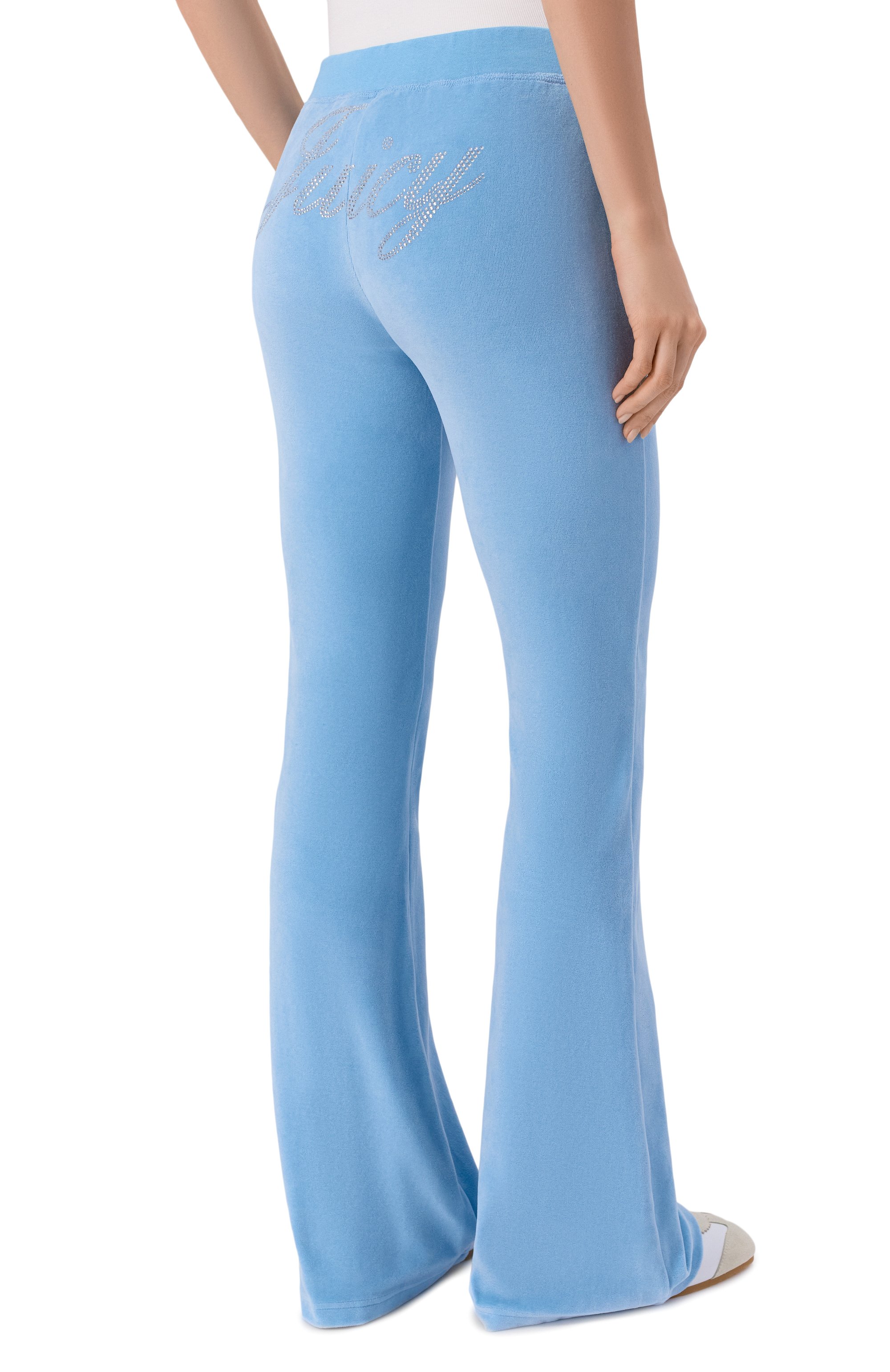 Хлопковые брюки SPORTY AND RICH, арт. PA067716689BL50/JUICY SCRIPT VEL0UR SWEATPANT, фото 4
