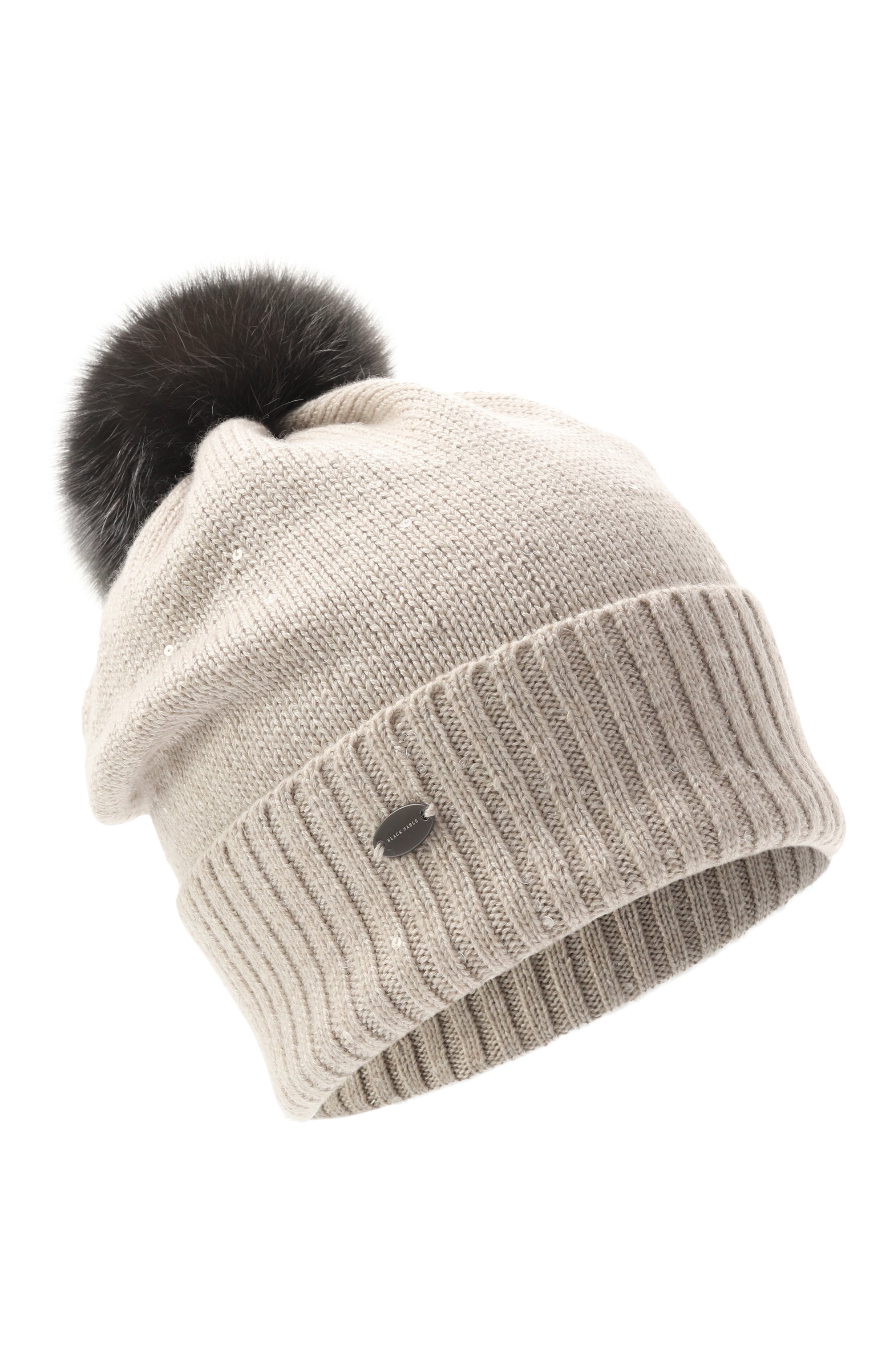 Шапка из кашемира и шелка с отделкой из соболя BLACK SABLE, арт. BS-47CC15, фото 1