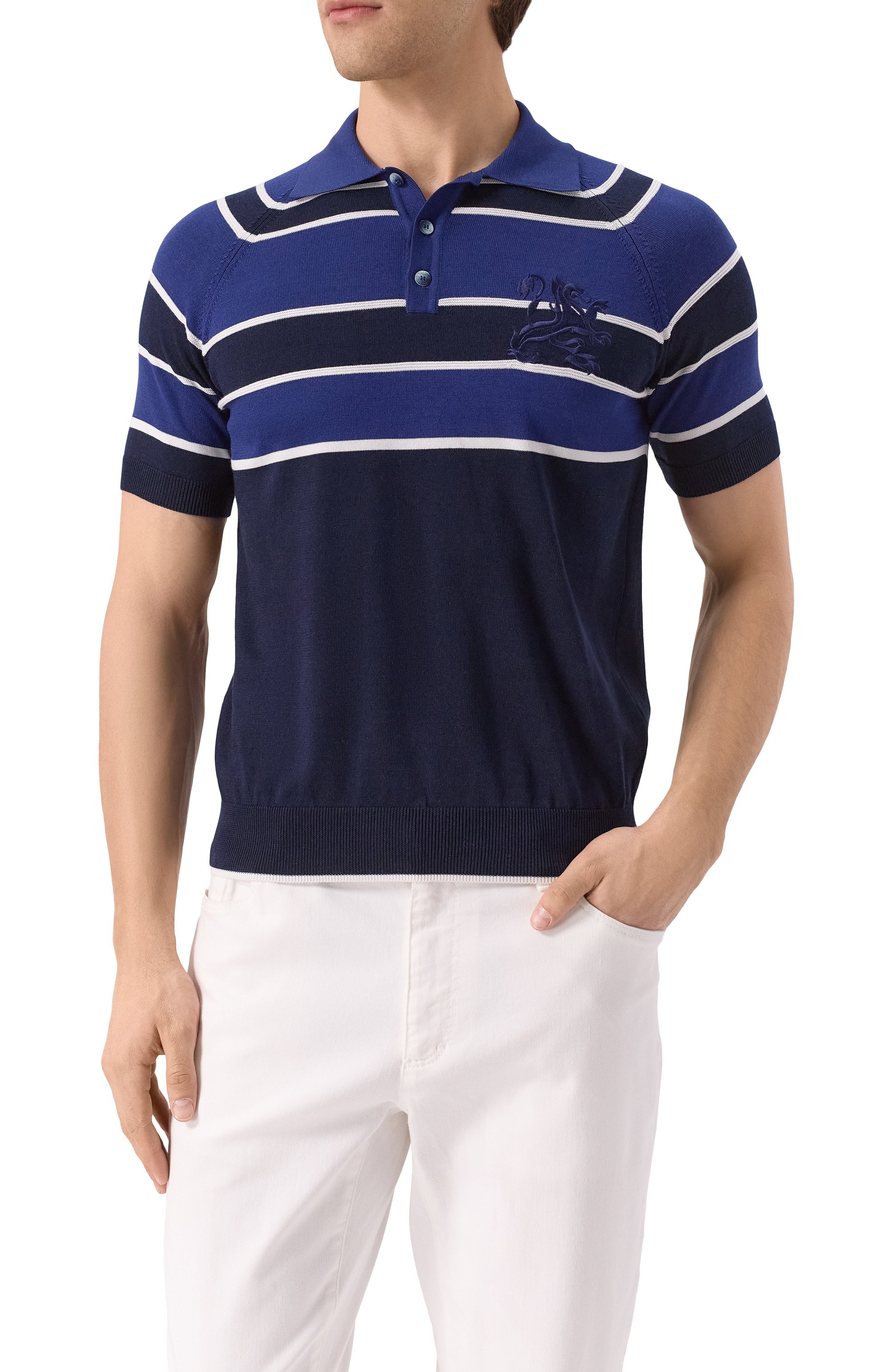 Поло из хлопка и шелка ZILLI, арт. KBP002M0142VBLS00, фото 3