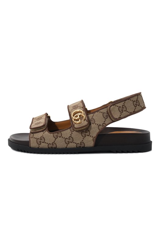 Текстильные сандалии Double G Gucci 771575/G1730 Бежевый  771575/G1730 Фото 4