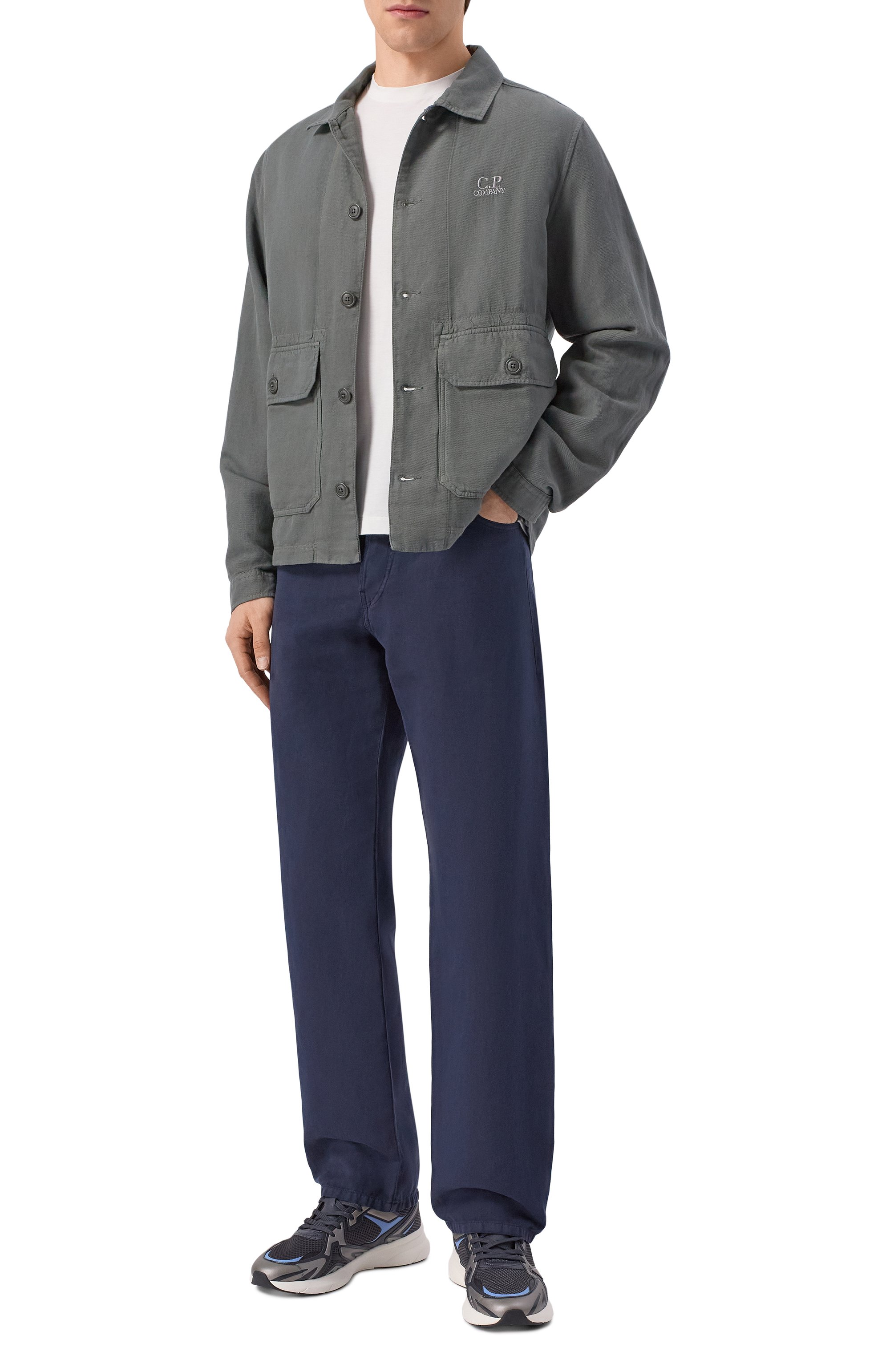 Рубашка из хлопка и льна C.P. COMPANY, арт. 20CM0S228A/006501G, фото 2