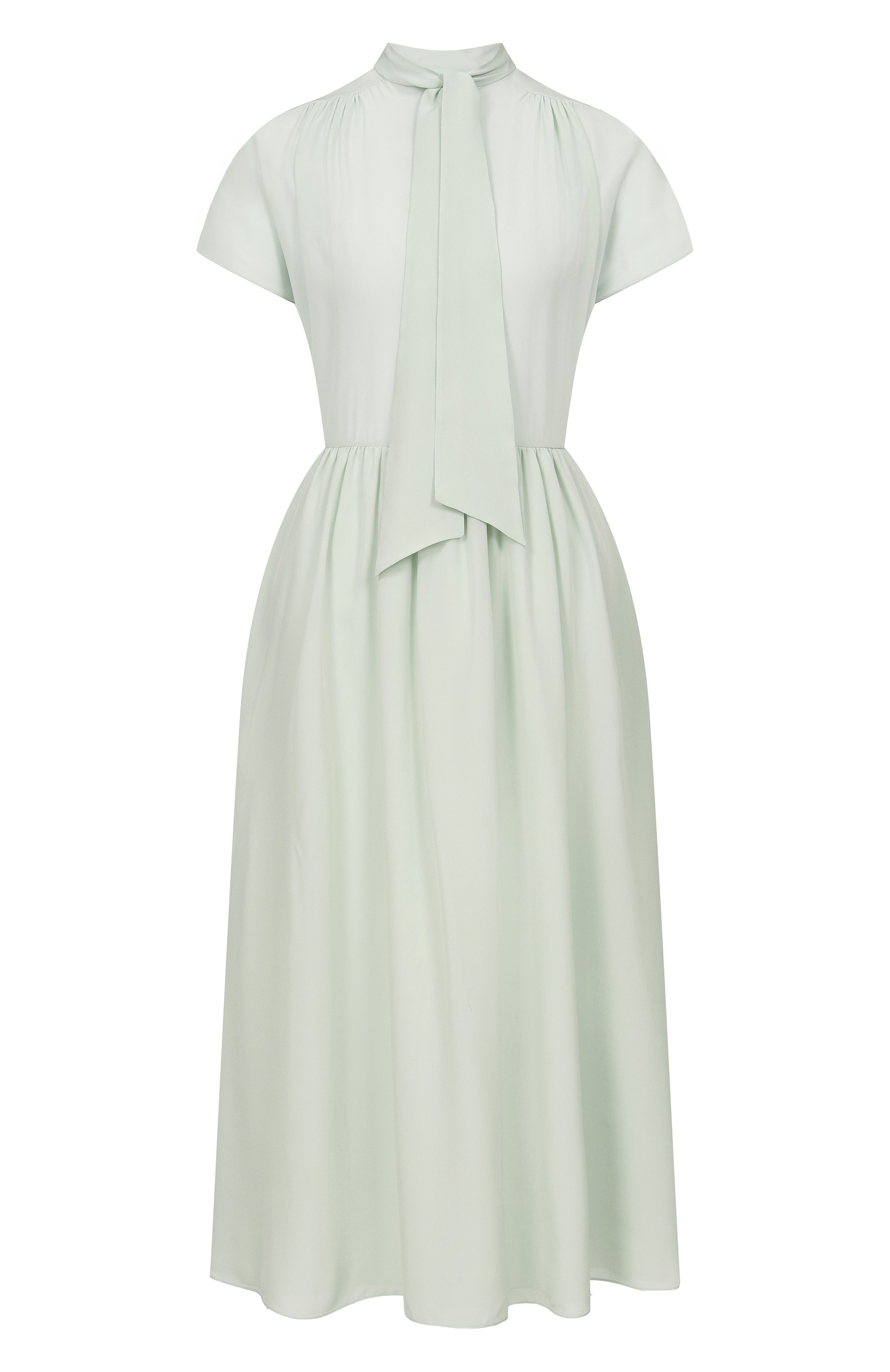 Шелковое платье MVST светло-зеленого цвета по цене 315000 руб., арт. M26.2PW.D032/F090 CREP0N, фото 1 Шелковое платье MVST, арт. M26.2PW.D032/F090 CREP0N, фото 1