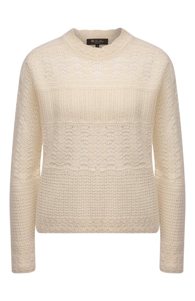 Пуловер из кашемира и шелка LORO PIANA кремового цвета по цене 171500 руб., арт. FAL8382, фото 1 Пуловер из кашемира и шелка LORO PIANA, арт. FAL8382, фото 1