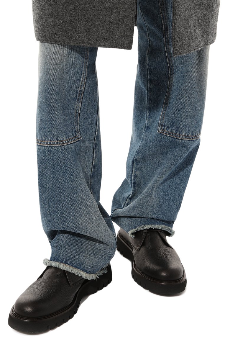 Мужские кожаные ботинки BARRETT темно-коричневого цвета, арт. BASTIA-024.6/CERV0 ASP0RTABILE | Фото 3 (Материал утеплителя: Натуральный мех; Мужское Кросс-КТ: Ботинки-обувь, Дезерты-обувь; Материал сплава: Проставлено; Подошва: Плоская; Драгоценные камни: Проставлено)