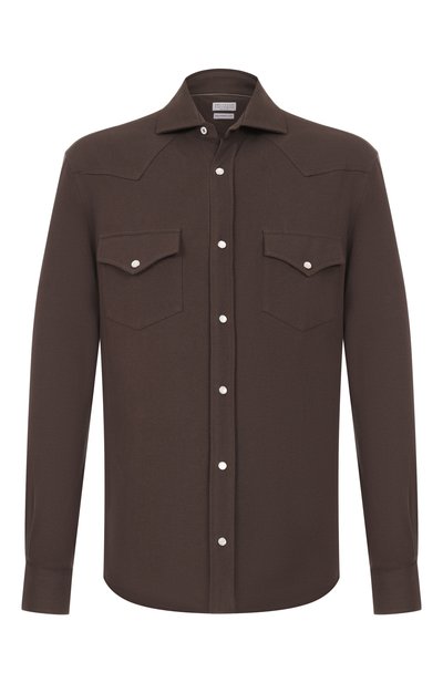 Хлопковая рубашка BRUNELLO CUCINELLI, арт. ME8546666, фото 1