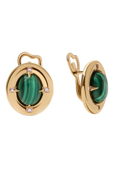 Серьги с малахитом и аметистами MOONKA, арт. ai-bg-ser-mal, фото 1