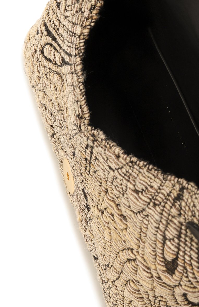 Женская сумка DRIES VAN NOTEN бежевого цвета, арт. 251-011510-701 | Фото 5 (Материал: Текстиль; Размер: mini; Женское Кросс-КТ: Вечерняя сумка; Автоматизация состава: Проставлено; Автоматизация ТО: Проставлено)