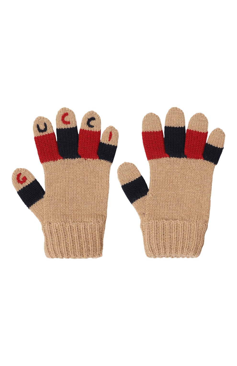 Шерстяные перчатки GUCCI бежевого цвета по цене 25920 руб., арт. 627577 4K206, фото 2 Шерстяные перчатки GUCCI, арт. 627577 4K206, фото 2