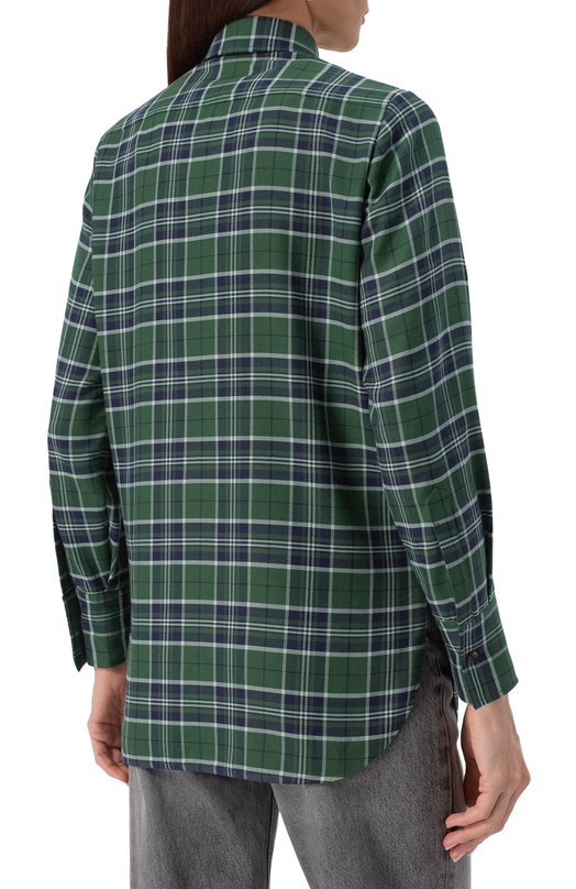 Рубашка из хлопка и кашемира Kiton D52445H0942007 Зелёный  D52445H0942007 Фото 4