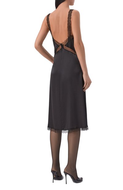 Шелковое платье DOLCE & GABBANA черного цвета по цене 323500 руб., арт. F632HT/FU1AU, фото 3 Шелковое платье DOLCE & GABBANA, арт. F632HT/FU1AU, фото 3