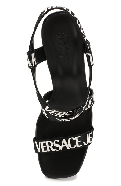 Текстильные босоножки logo tape VERSACE JEANS COUTURE, арт. E0VVBS36-LINEA F0ND0 EMILY DIS. 71/85064, фото 5