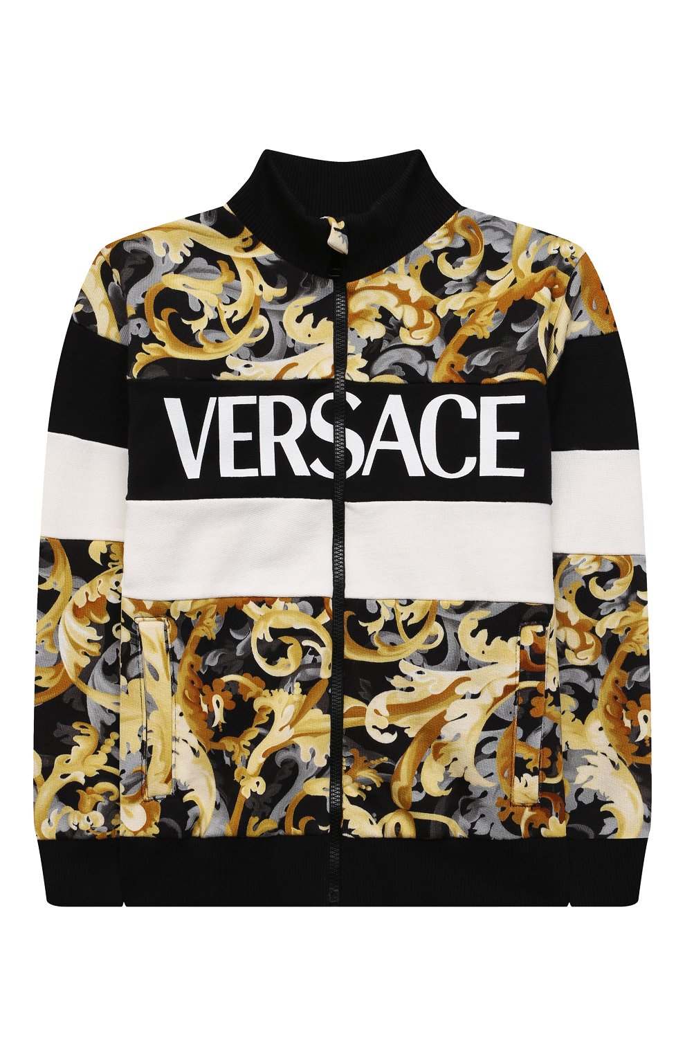 Хлопковая толстовка VERSACE разноцветного цвета по цене 42050 руб., арт. 1000441/1A01376/4A-6A, фото 1 Хлопковая толстовка VERSACE, арт. 1000441/1A01376/4A-6A, фото 1