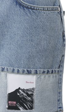 Женская джинсовая юбка M05CH1NO JEANS голубого цвета, арт. A0112/3217 | Фото 6 (Длина Ж (юбки, платья, шорты): Мини; Материал внешний: Деним, Хлопок; Кросс-КТ: Деним; Стили: Гранж)