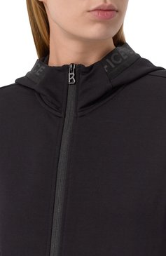 Женский хлопковая толстовка BOGNER FIRE+ICE черного цвета, арт. 84833697 | Фото 5 (Длина (для топов): Стандартные; Рукава: Длинные; Женское Кросс-КТ: Кардиган-одежда; Материал подклада: Хлопок; Материал внешний: Хлопок; Стили: Спорт-шик)