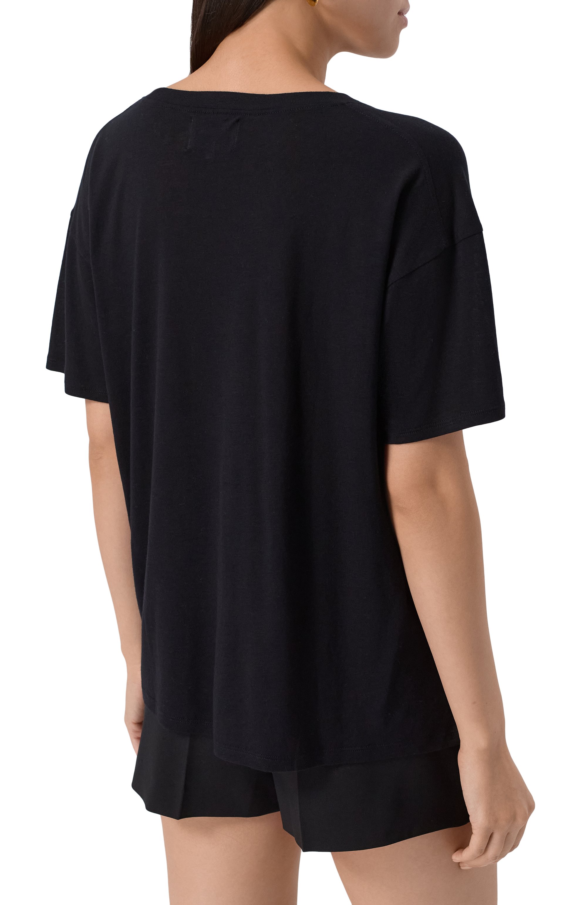 Футболка из вискозы и шерсти LOULOU DE SAISON черного цвета по цене 12250 руб., арт. EZRA, фото 4 Футболка из вискозы и шерсти LOULOU DE SAISON, арт. EZRA, фото 4