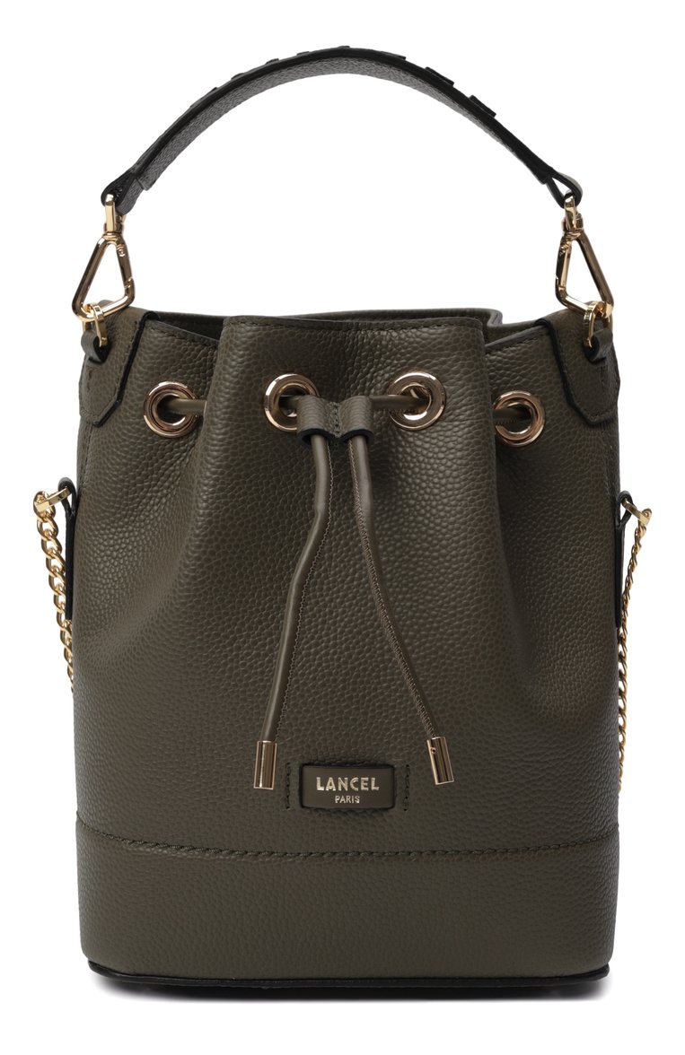 Женская сумка ninon small LANCEL хаки цвета, арт. A10922 | Фото 1 (Размер: small; Материал: Натуральная кожа; Ремень/цепочка: На ремешке)