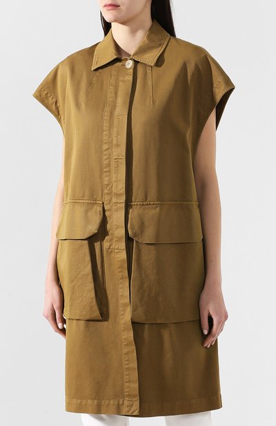 Хлопковый жилет DRIES VAN NOTEN хаки цвета по цене 57750 руб., арт. 191-30227-7292, фото 3 Хлопковый жилет DRIES VAN NOTEN, арт. 191-30227-7292, фото 3