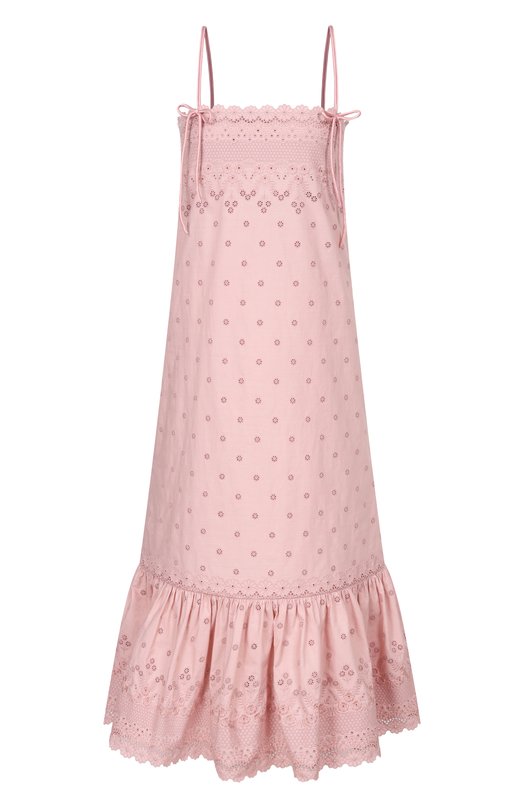 Хлопковое платье Valentino 8B3VAJM0/A3Q Розовый 8B3VAJM0/A3Q