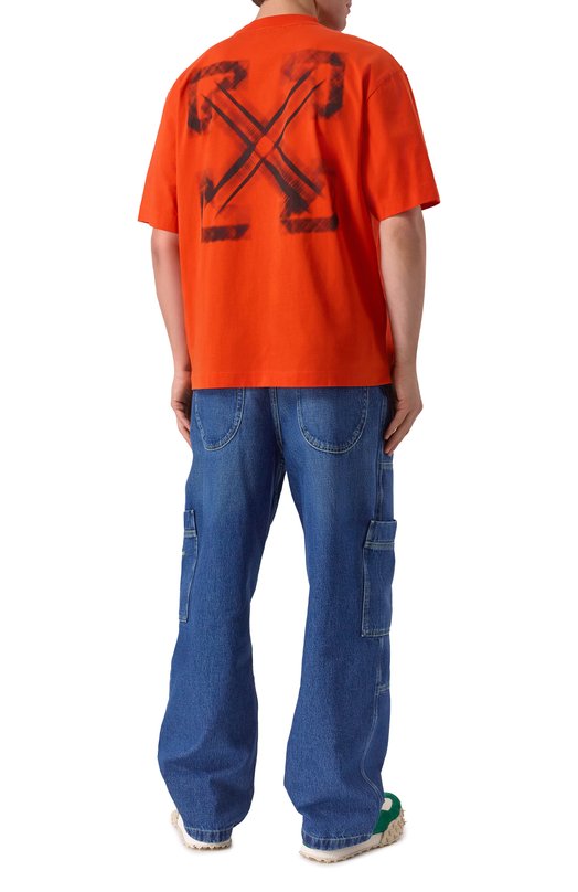 Хлопковая футболка Off-White 0MAA120S25JER00F Оранжевый  0MAA120S25JER00F Фото 2