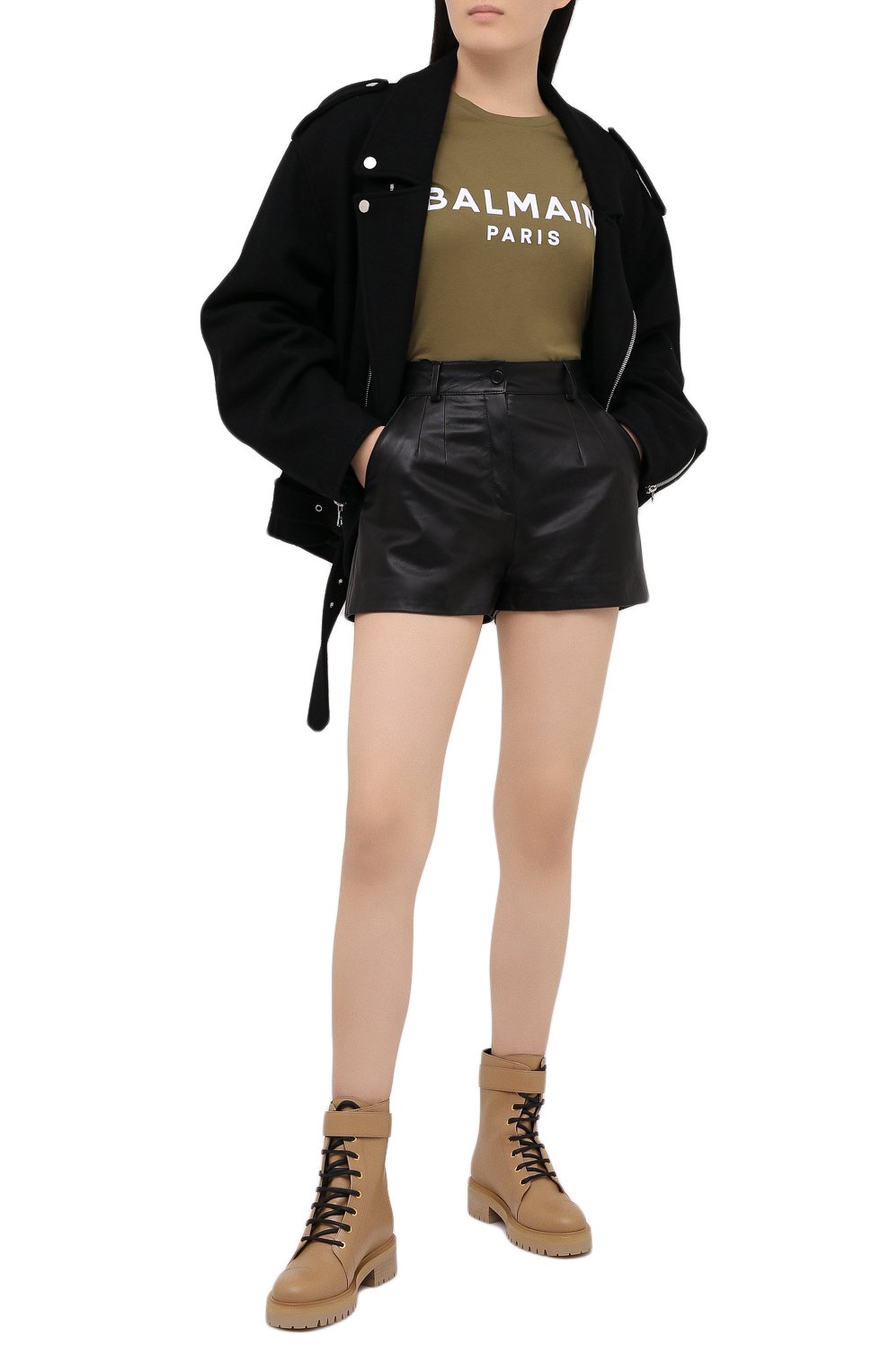 Кожаные ботинки ranger romy BALMAIN, арт. VN1C502/LGDT, фото 2