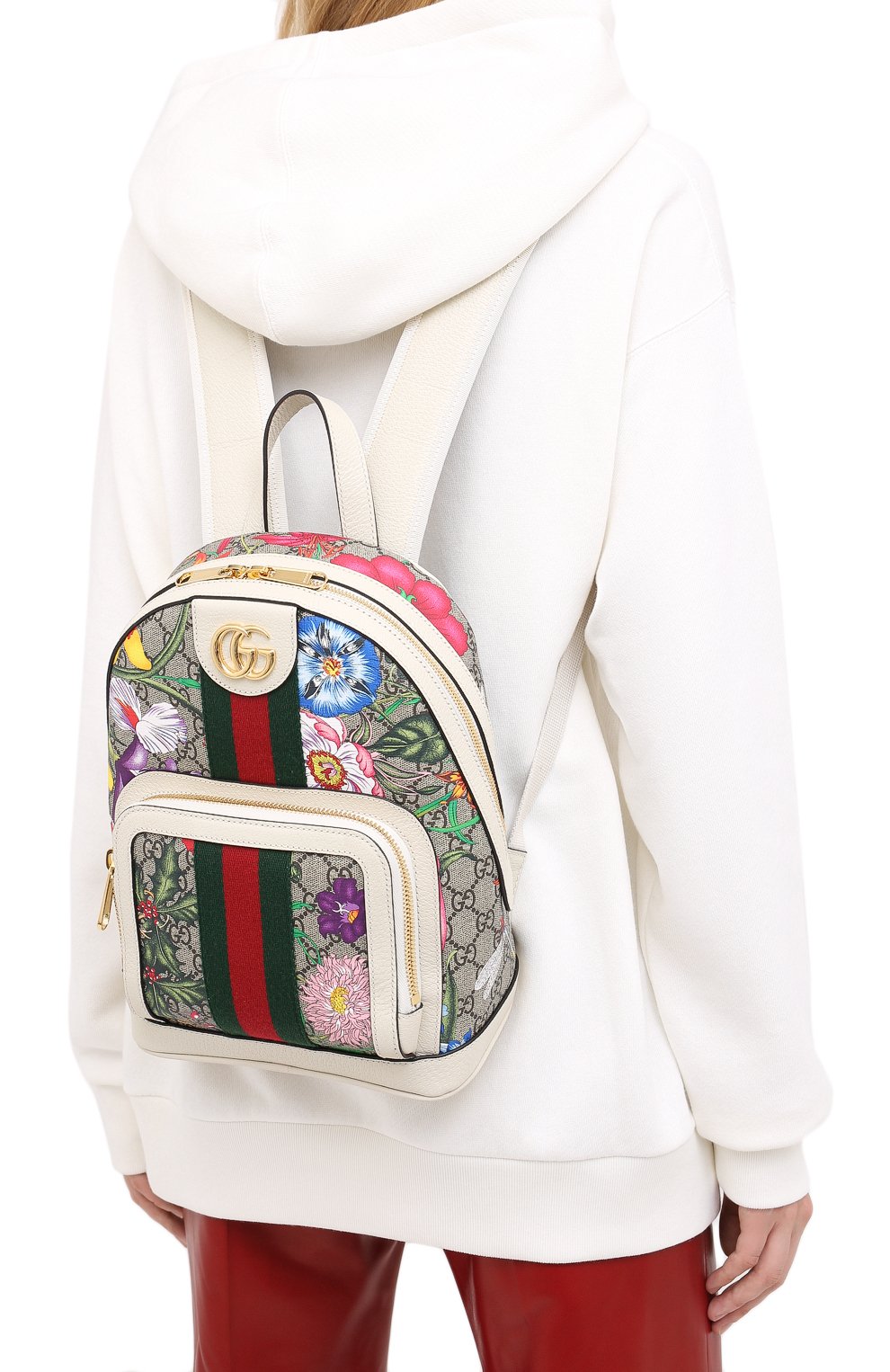 Рюкзак ophidia gg flora small GUCCI белого цвета по цене 175000 руб., арт. 547965/HV8DC, фото 2 Рюкзак ophidia gg flora small GUCCI, арт. 547965/HV8DC, фото 2
