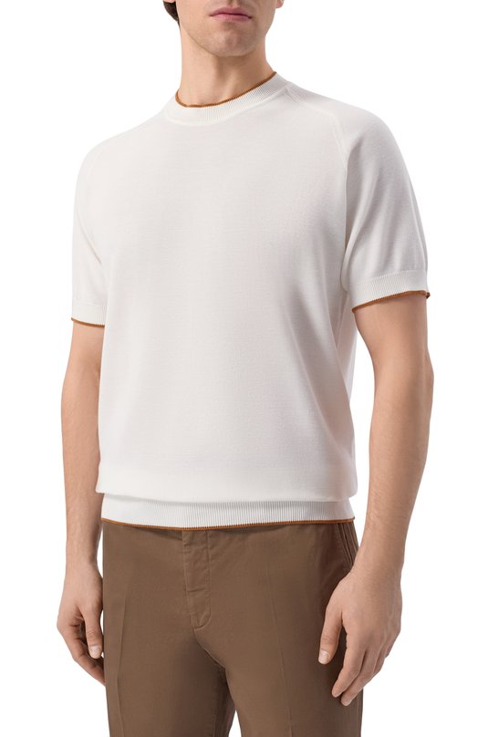 Хлопковый джемпер Kiton UMM0762 Белый  UMM0762 Фото 3