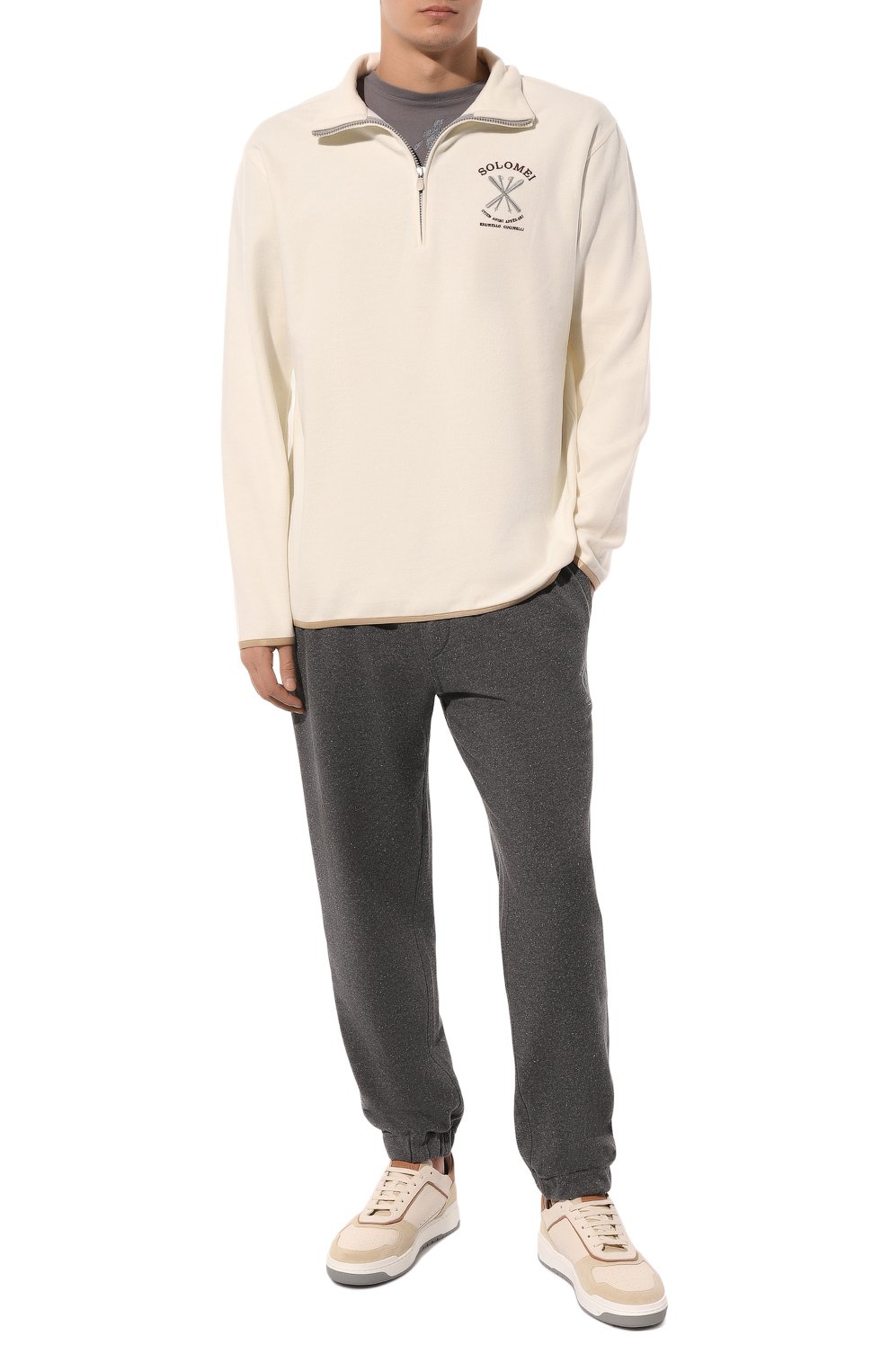 Джоггеры из хлопка и шелка BRUNELLO CUCINELLI, арт. MTU22B2206, фото 2