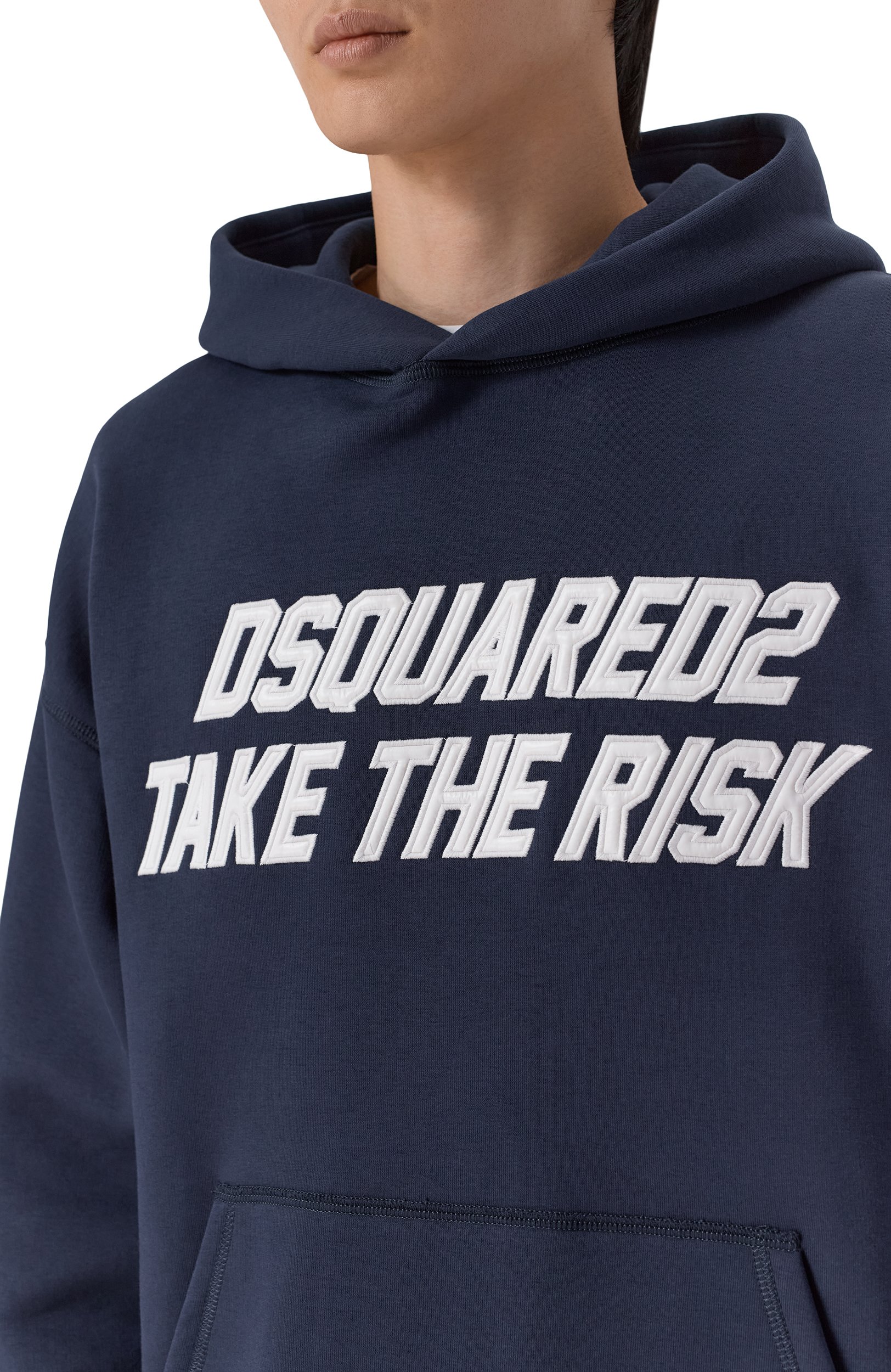 Хлопковое худи DSQUARED2 темно-синего цвета по цене 78700 руб., арт. S71GU0779/D25007, фото 5 Хлопковое худи DSQUARED2, арт. S71GU0779/D25007, фото 5