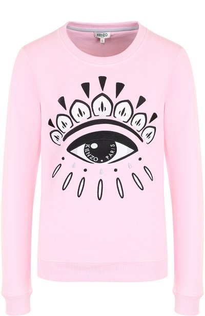 Женский хлопковый свитшот с контрастной вышивкой KENZO, арт. 2SW7104XI