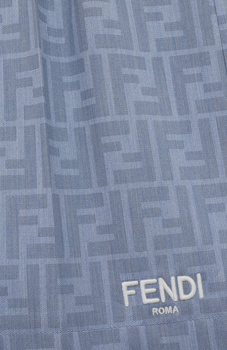 Детские хлопковые шорты FENDI голубого цвета, арт. JMF433/AMIX/8A-12+ | Фото 3 (Материал внешний: Хлопок; Нос: Не проставлено; Случай: Повседневный; Ростовка одежда: 10 - 11 лет | 140 - 146см, 12 лет | 152 см, 13 - 15 лет | 158 см, 9 лет | 134 см)