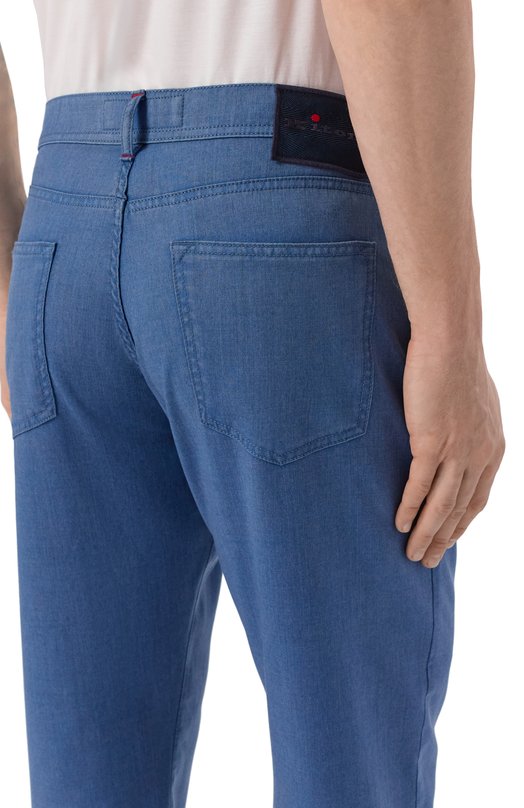 Шерстяные брюки Kiton UPNJSK0615H Голубой  UPNJSK0615H Фото 5