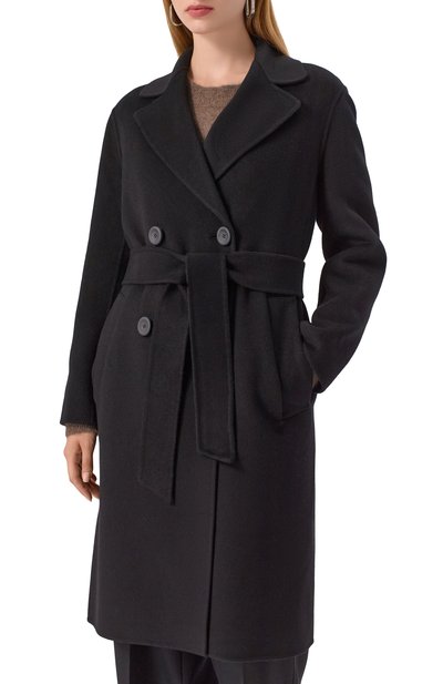 Пальто из кашемира и шерсти MAX MARA STUDIO черного цвета по цене 199500 руб., арт. CANNETI, фото 3 Пальто из кашемира и шерсти MAX MARA STUDIO, арт. CANNETI, фото 3