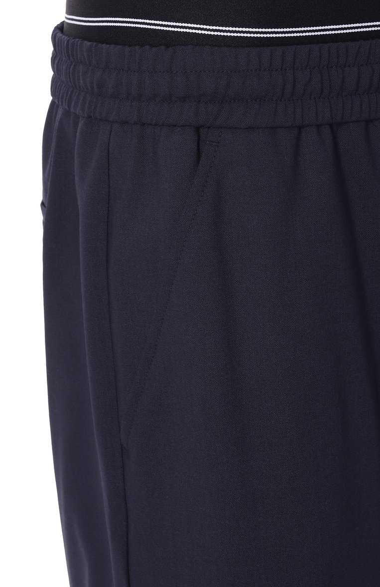 Мужские шерстяные брюки MSGM темно-синего цвета, арт. 3840MP14/257127 | Фото 6 (Материал сплава: Проставлено; Материал внешний: Шерсть; Длина (брюки, джинсы): Стандартные; Драгоценные камни: Проставлено; Стили: Кэжуэл; Случай: Повседневный; Силуэт М (брюки): Прямые)