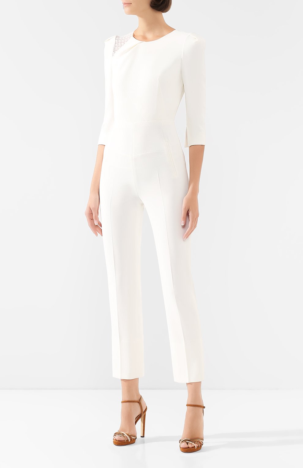 Комбинезон ROLAND MOURET белого цвета по цене 159500 руб., арт. PS20/S0847/F0382, фото 3 Комбинезон ROLAND MOURET, арт. PS20/S0847/F0382, фото 3