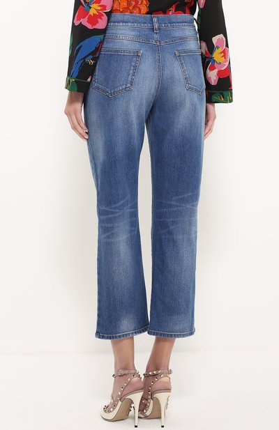 Укороченные расклешенные джинсы с шипами VALENTINO, арт. MB3DD03G/2PY, фото 4