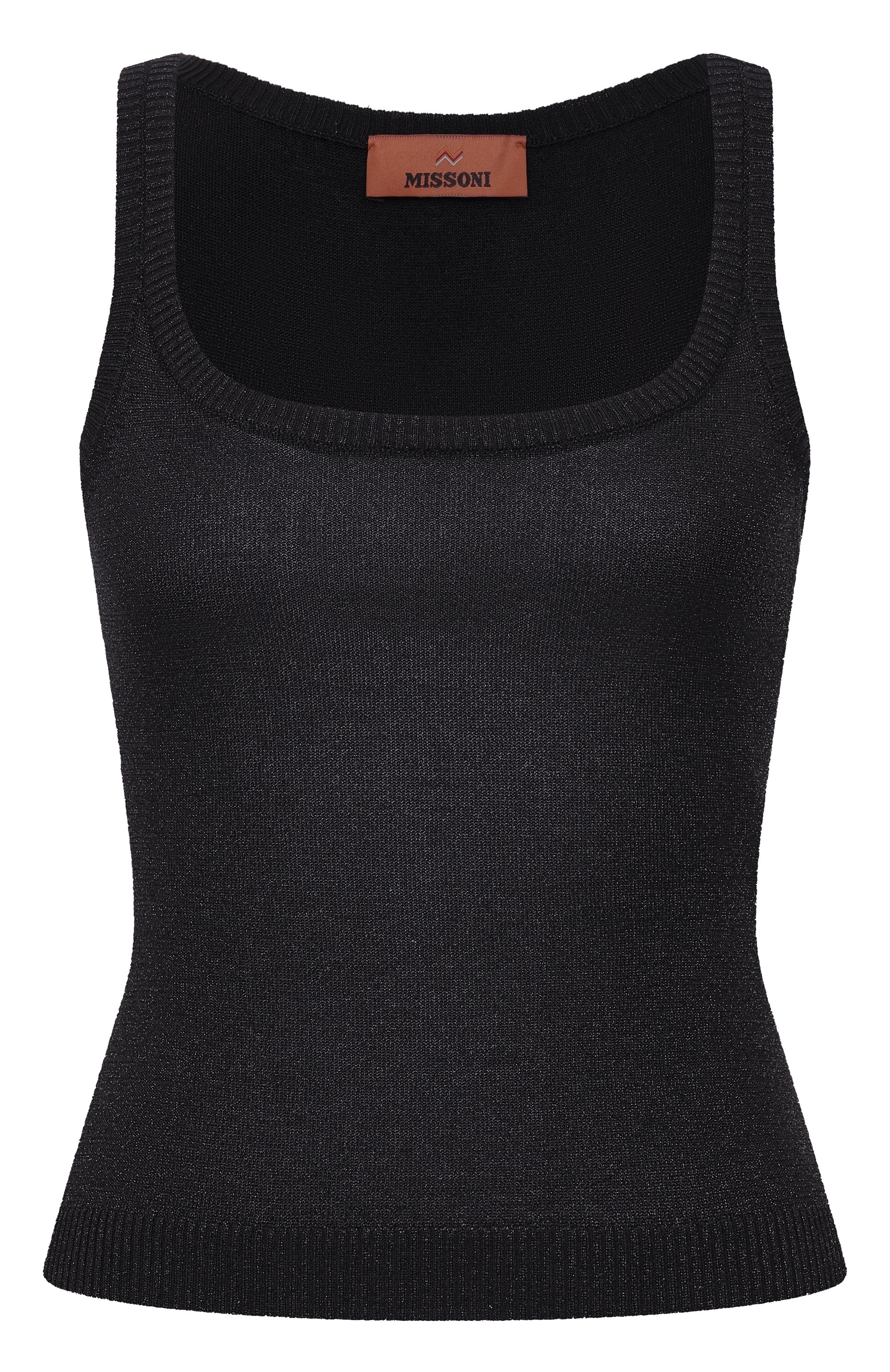 Топ из вискозы MISSONI черного цвета по цене 69950 руб., арт. DC26SK01/BK01H3, фото 1 Топ из вискозы MISSONI, арт. DC26SK01/BK01H3, фото 1