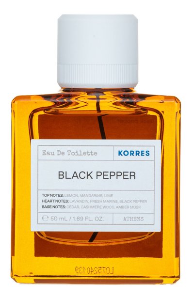 Туалетная вода black pepper (50ml) KORRES бесцветного цвета по цене 6990 руб., арт. 5203069090639, фото 1 Туалетная вода black pepper (50ml) KORRES, арт. 5203069090639, фото 1